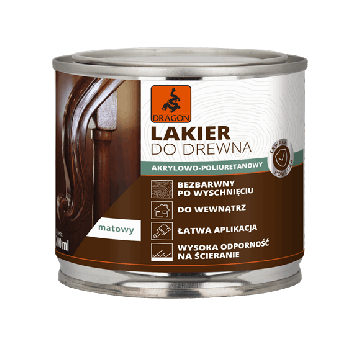 Akrüülpolüuretaanlakk Puidule värvitu matt 200ml Dragon