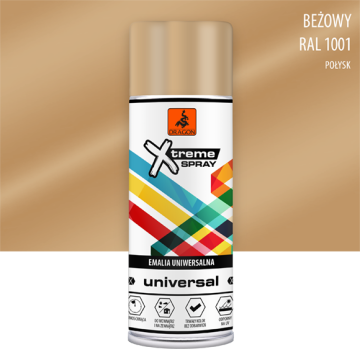 Emalia uniwersalna w aerozolu beżowy RAL 1001 400ml Dragon