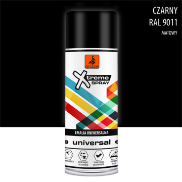 Universaalne Email Aerosoolis czarny RAL 9011 400ml Dragon
