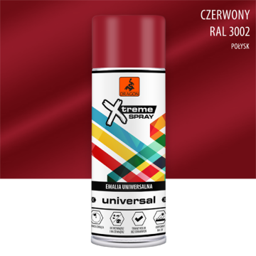Universaalne Email Aerosoolis czerwony RAL 3002 400ml Dragon